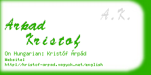 arpad kristof business card